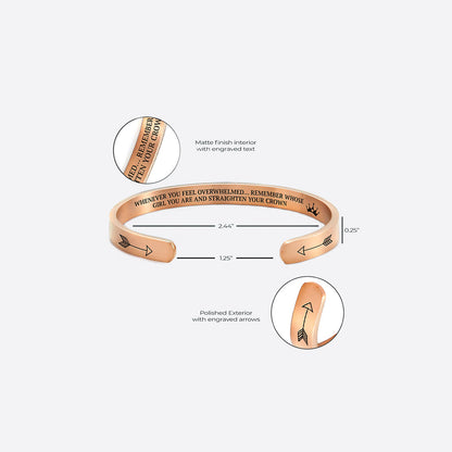 Souviens-toi de qui tu es et redresse ta couronne Bracelet manchette personnalisable 