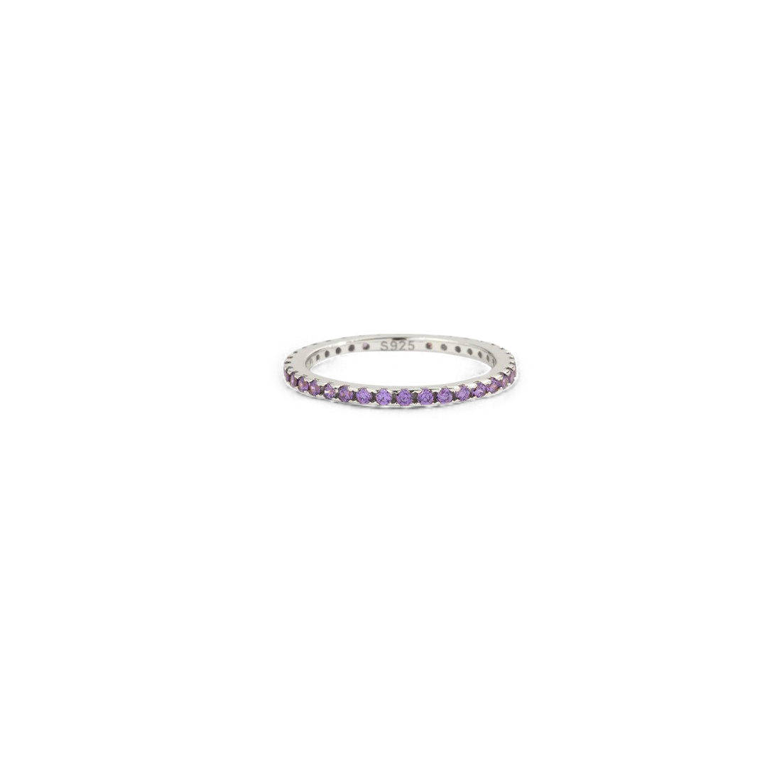 Bague d'éternité empilable avec pierre de naissance