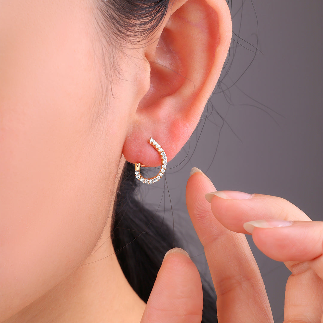 Pavé-Ohrringe in Tropfenform