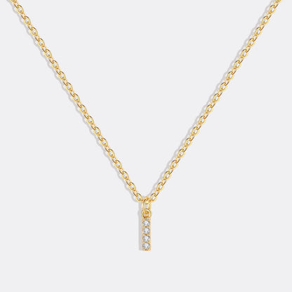 Gold Vermeil Pavé Uppercase Initial Necklace