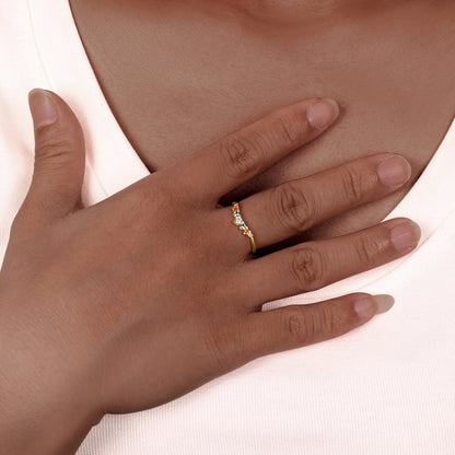 Bague Arc Ombré - Topaze et Saphir