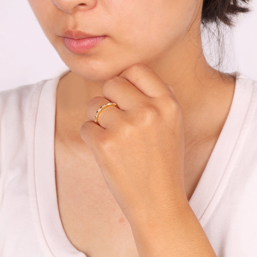 Bague en diamant baguette