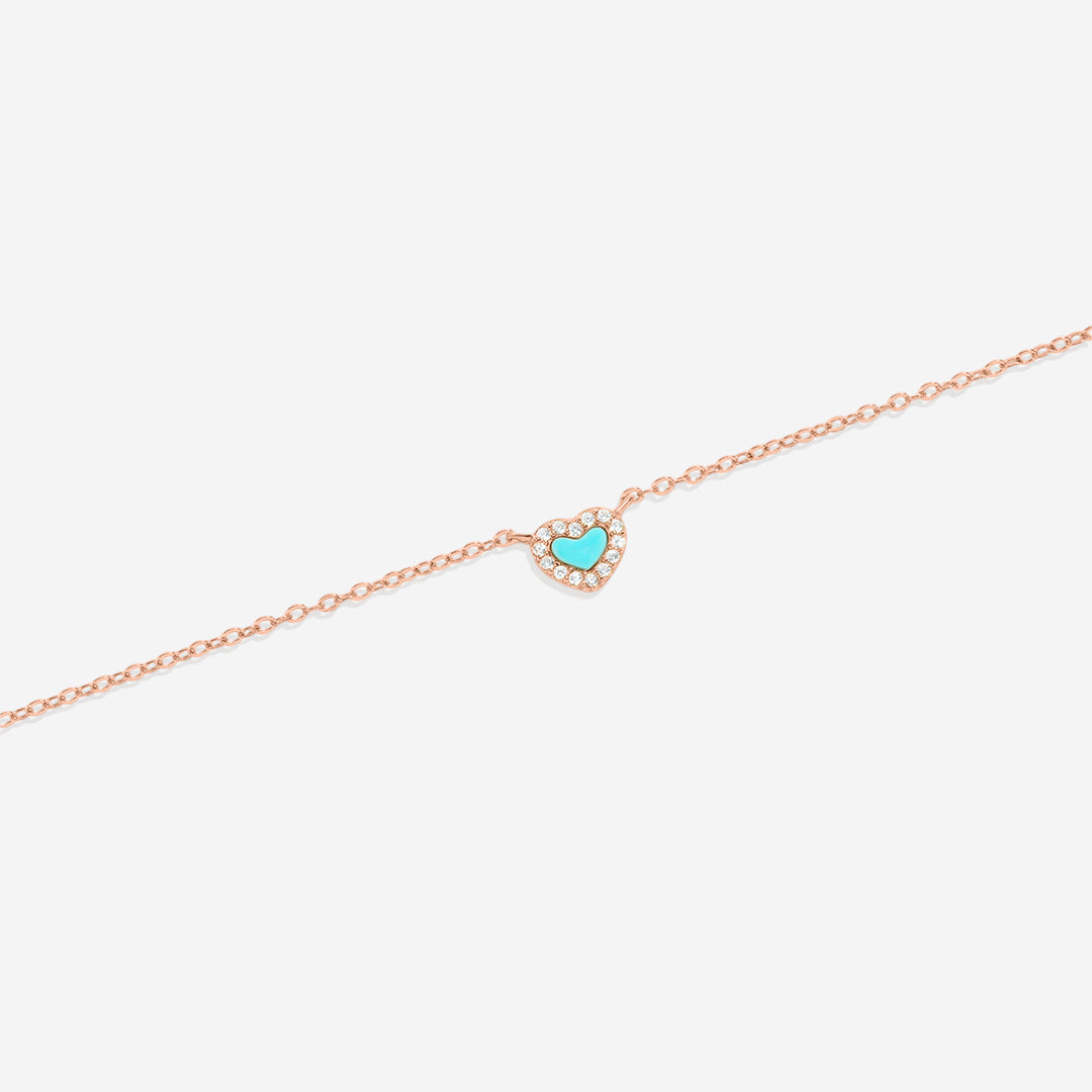 Petit tour de cou en forme de cœur turquoise
