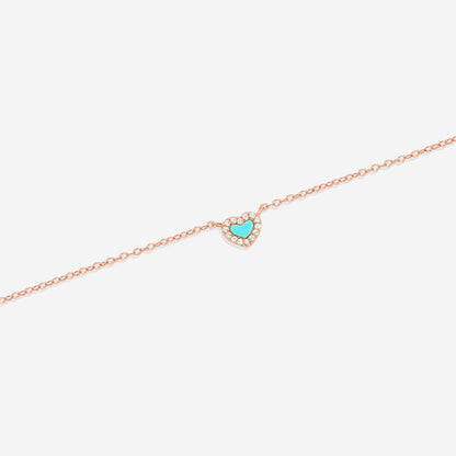 Petit tour de cou en forme de cœur turquoise