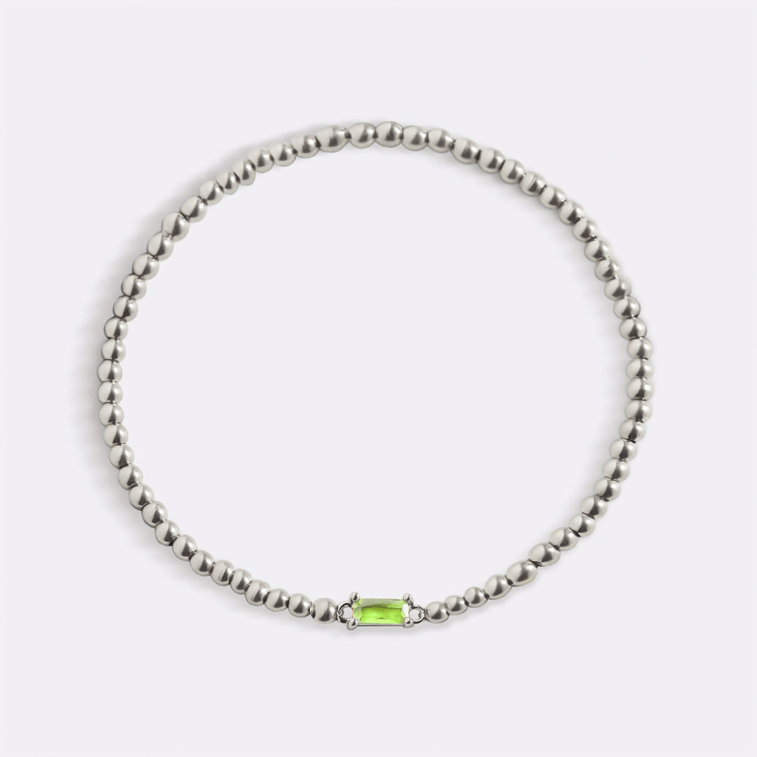 Bracelet en argent sterling avec perles et pierre de naissance
