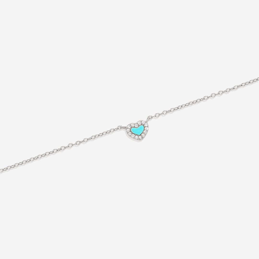 Petit tour de cou en forme de cœur turquoise