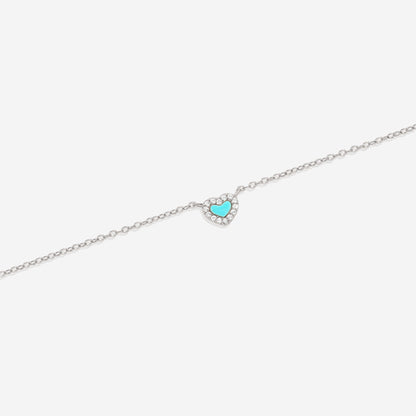 Petit tour de cou en forme de cœur turquoise