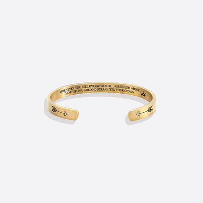 Souviens-toi de qui tu es et redresse ta couronne Bracelet manchette personnalisable 