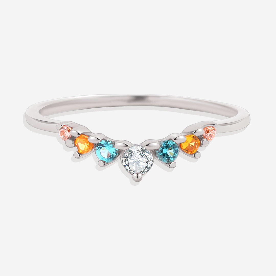 Bague Arc Ombré - Topaze et Saphir