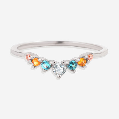 Bague Arc Ombré - Topaze et Saphir