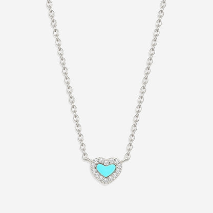 Petit tour de cou en forme de cœur turquoise