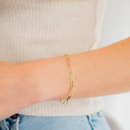 Bracelet chaîne trombone à maillons ouverts