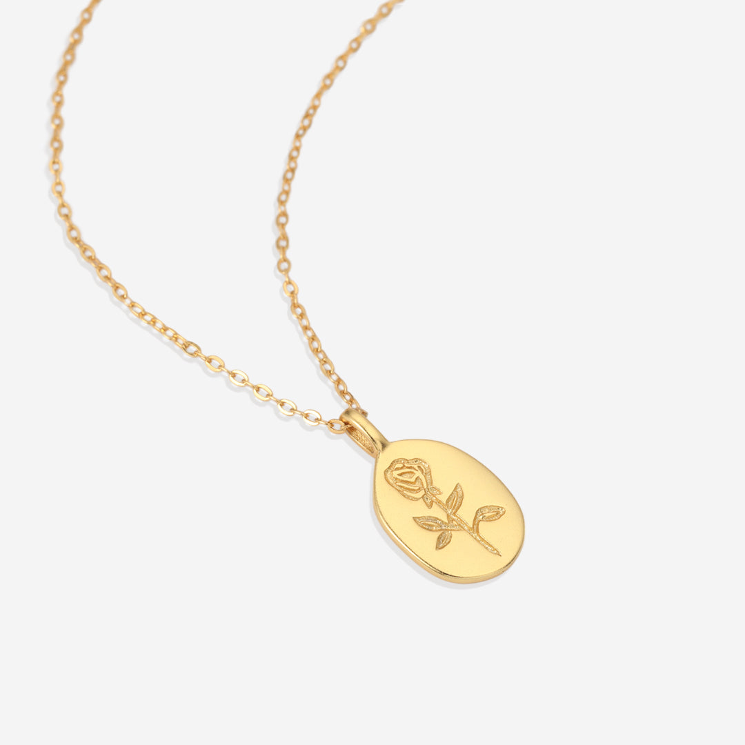 Collier pendentif petite rose