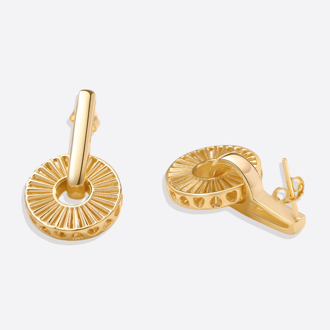 Boucles d'oreilles pendantes en vermeil doré