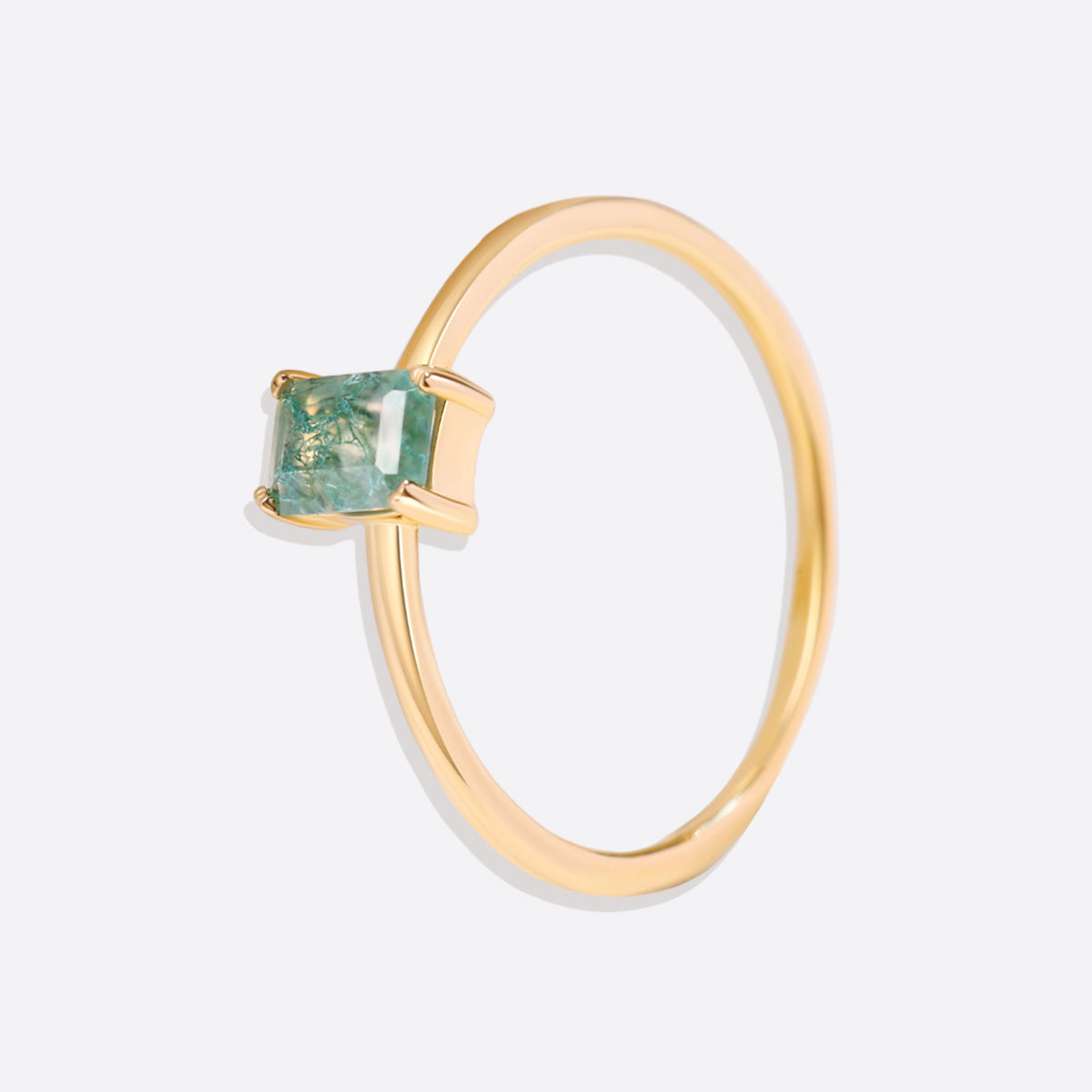 Bague délicate en agate mousse