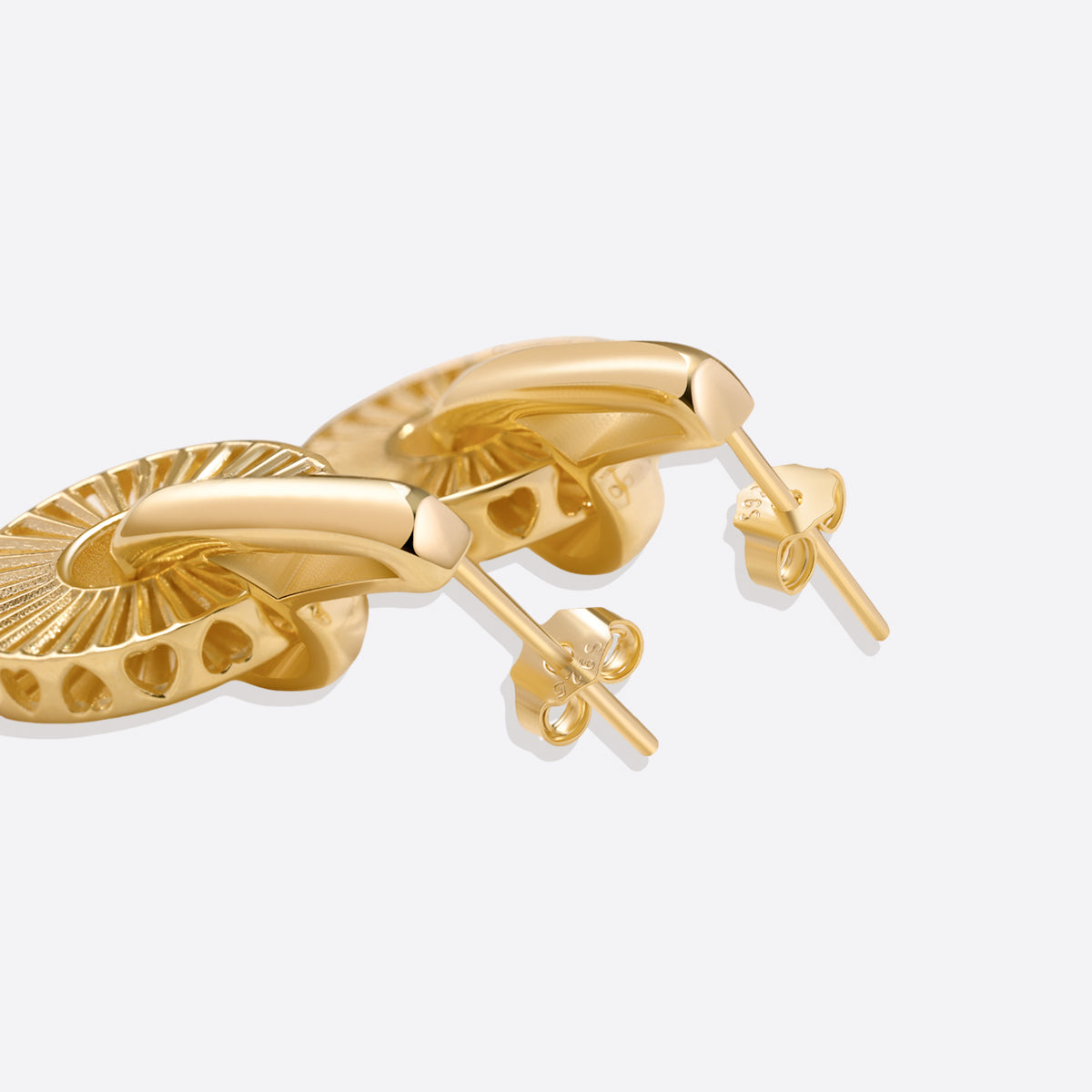 Boucles d'oreilles pendantes en vermeil doré
