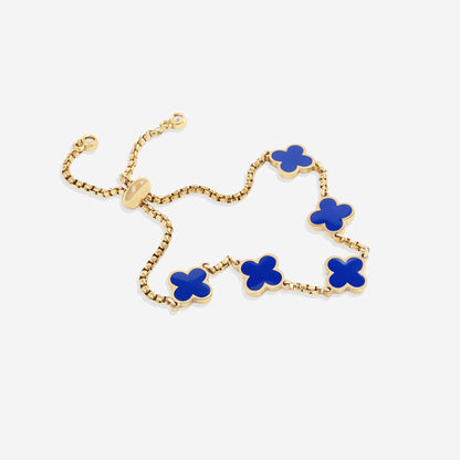 Navy Clover Enamel Bracelet