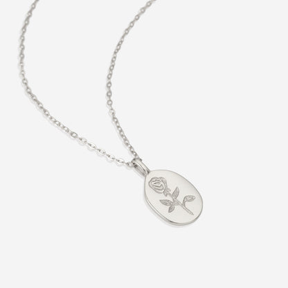 Collier pendentif petite rose
