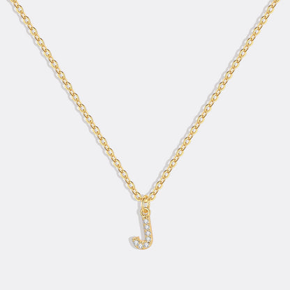 Gold Vermeil Pavé Uppercase Initial Necklace