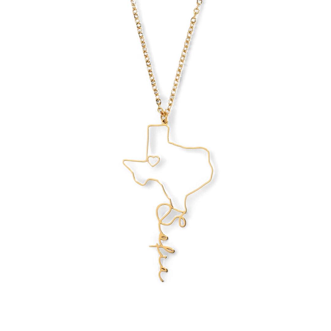 Home State Name Necklace