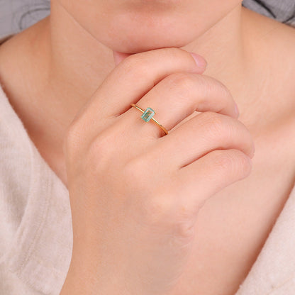 Bague délicate en agate mousse