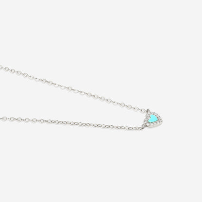 Petit tour de cou en forme de cœur turquoise