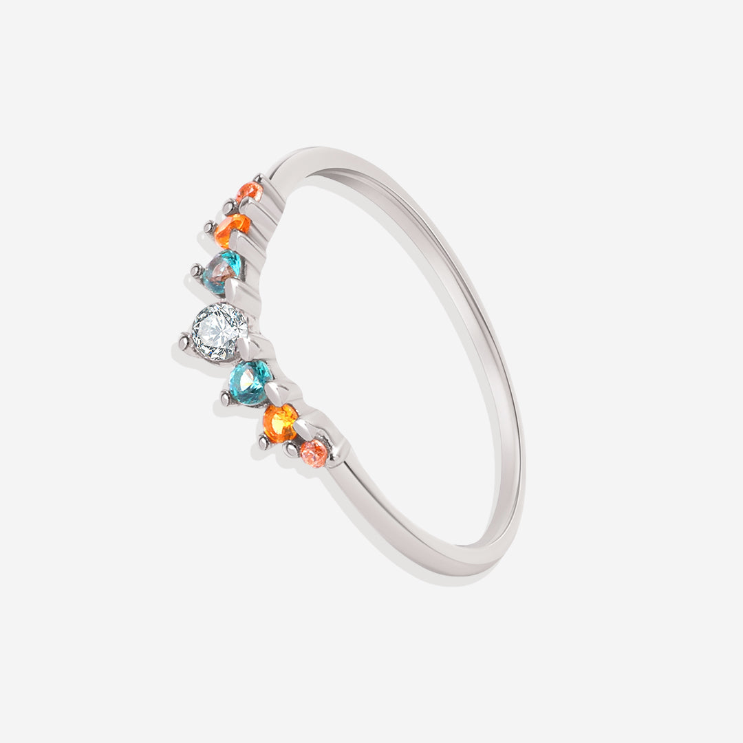 Bague Arc Ombré - Topaze et Saphir