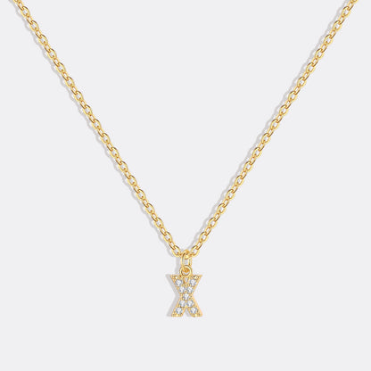 Gold Vermeil Pavé Uppercase Initial Necklace