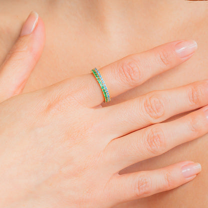 Bague d'éternité empilable avec pierre de naissance
