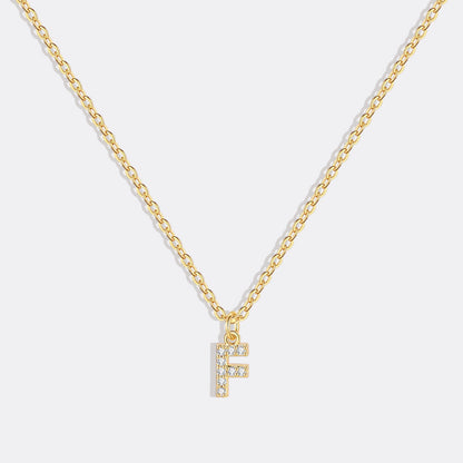 Gold Vermeil Pavé Uppercase Initial Necklace
