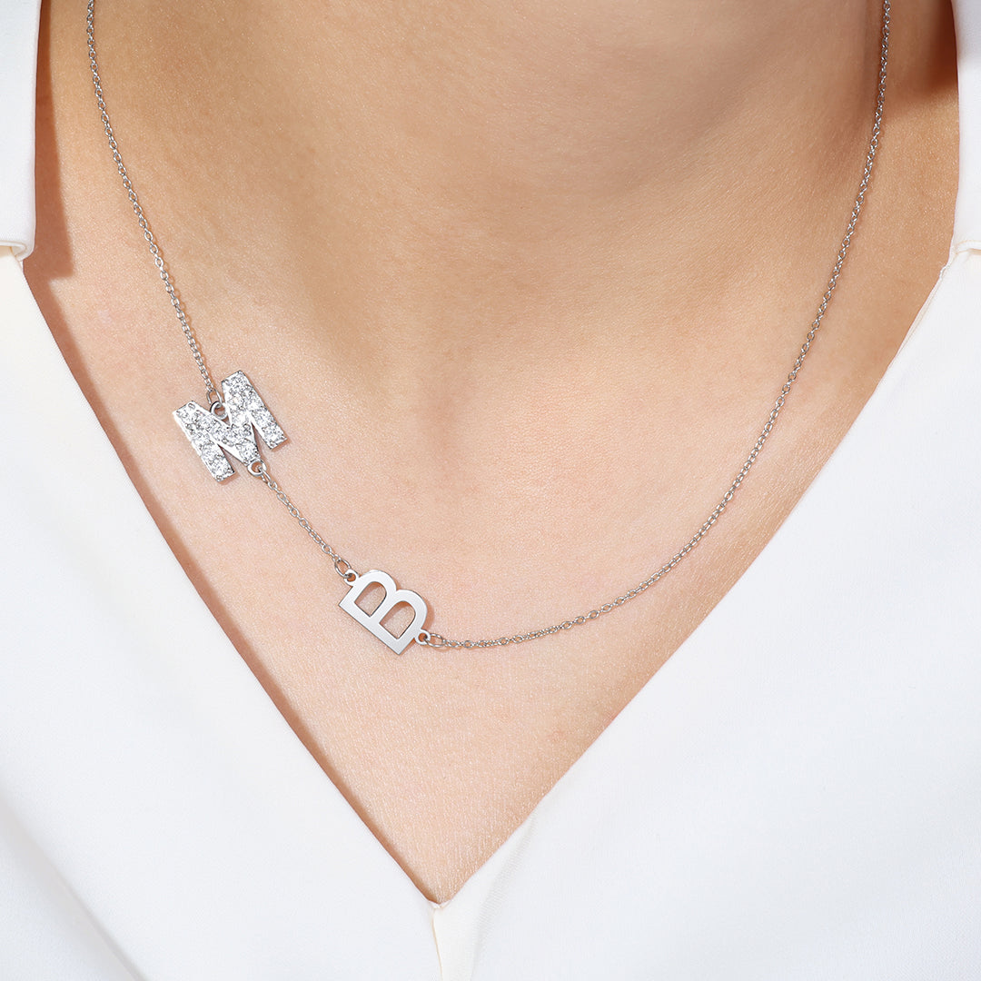 Custom Diamond & Gold 2 Initial Necklace
