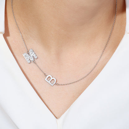 Custom Diamond & Gold 2 Initial Necklace