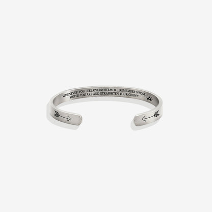 Souviens-toi de qui tu es et redresse ta couronne Bracelet manchette personnalisable 