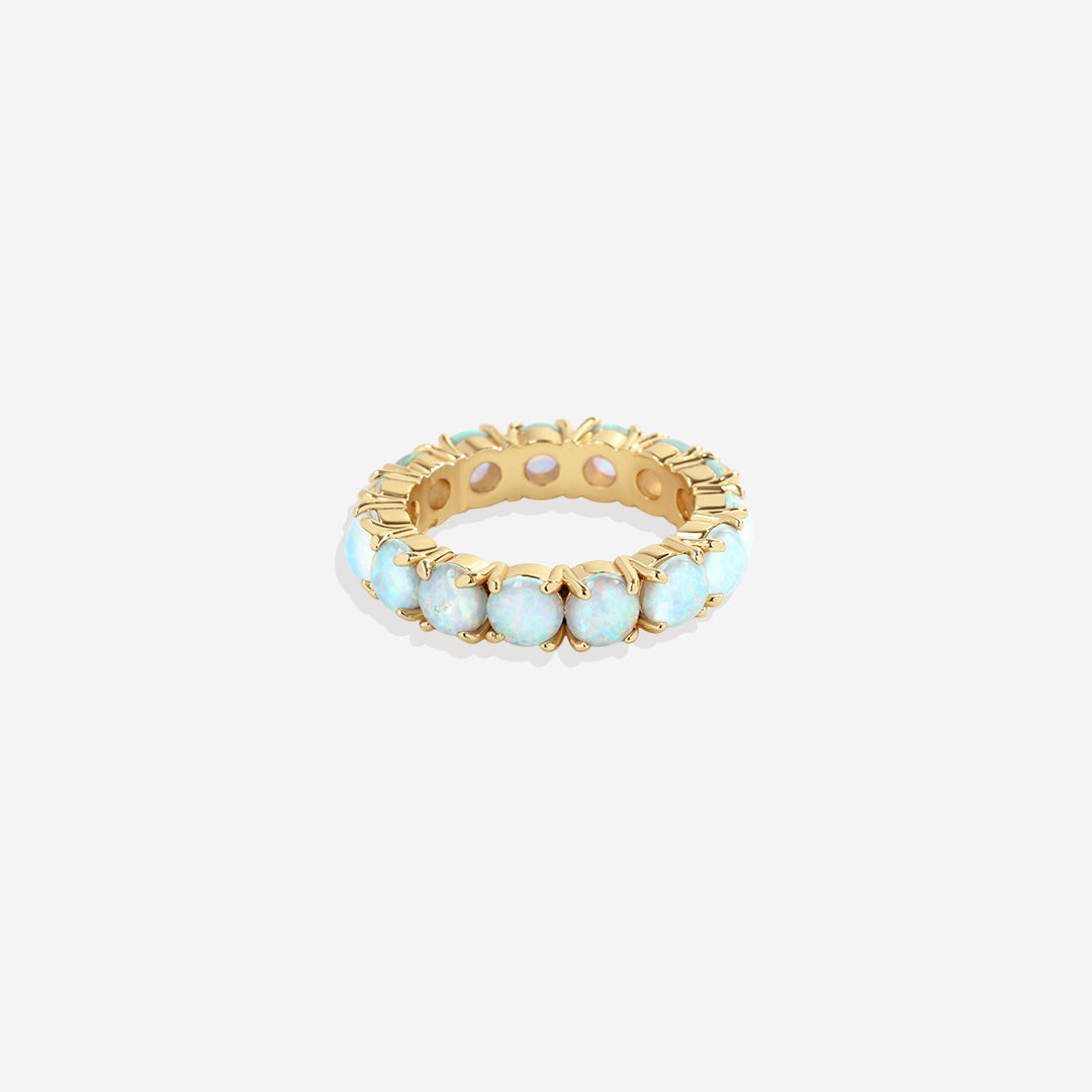 Bague d'éternité en opale bleue