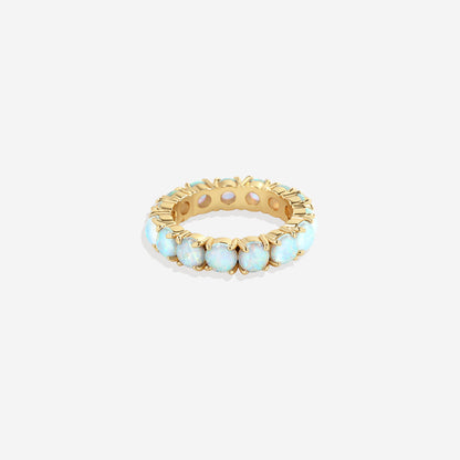 Bague d'éternité en opale bleue