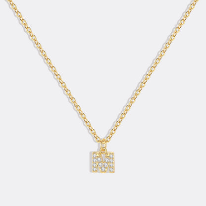 Gold Vermeil Pavé Uppercase Initial Necklace