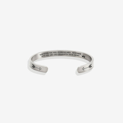 Souviens-toi de qui tu es et redresse ta couronne Bracelet manchette personnalisable 