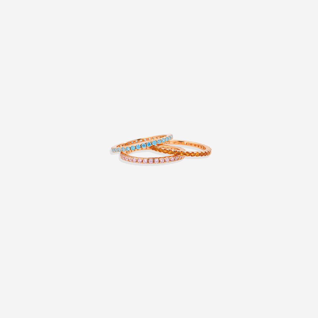 Bague d'éternité empilable avec pierre de naissance