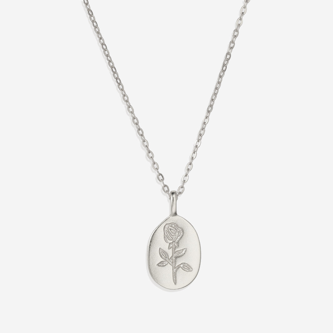 Collier pendentif petite rose