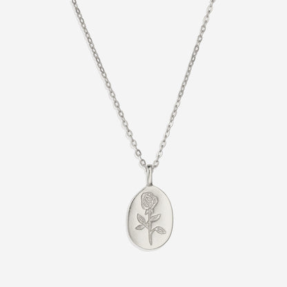 Collier pendentif petite rose