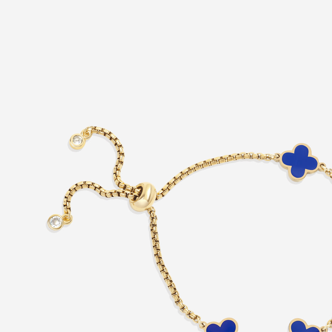 Navy Clover Enamel Bracelet