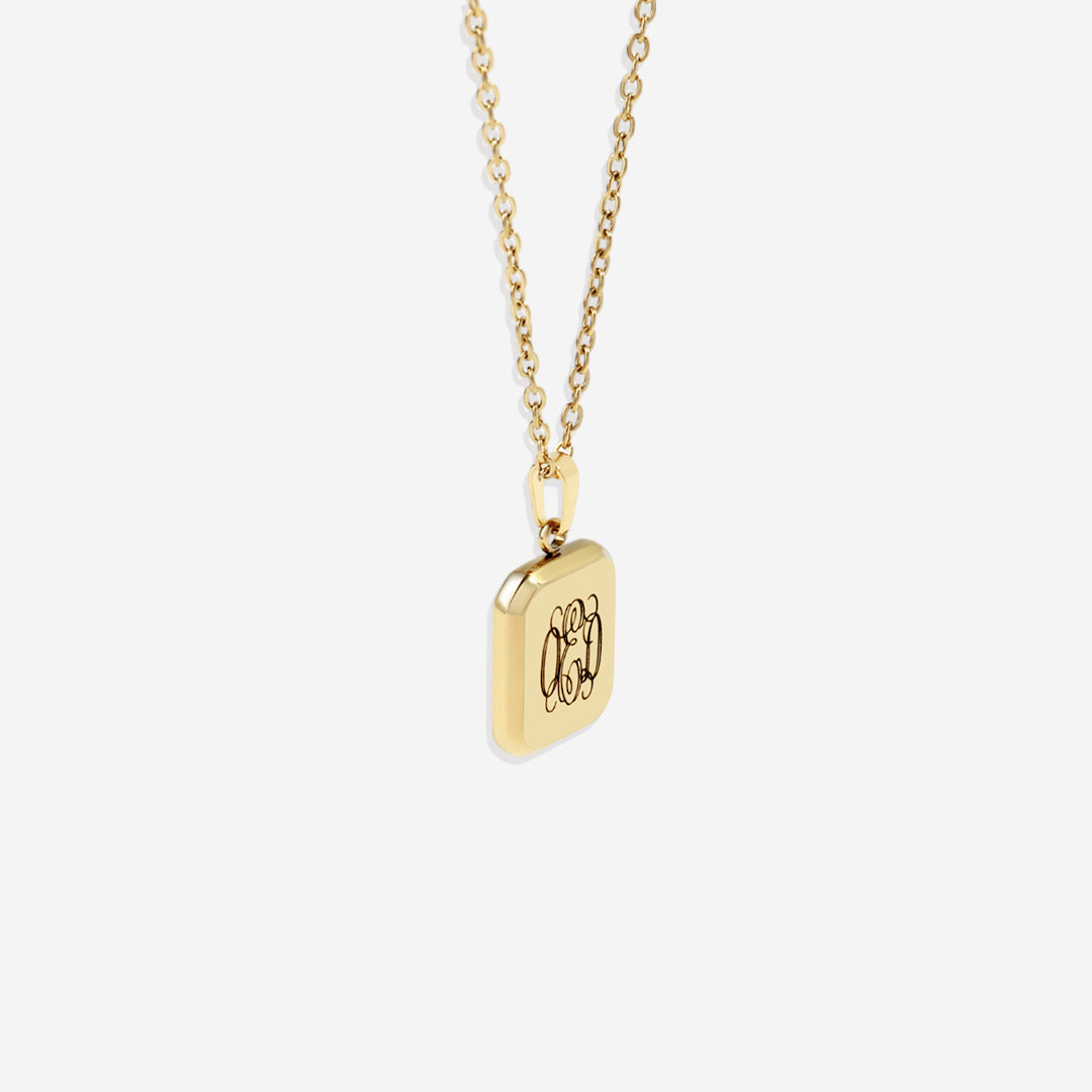 Collier pendentif portrait monogramme