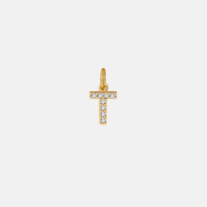 Dainty Pave Initial Charm