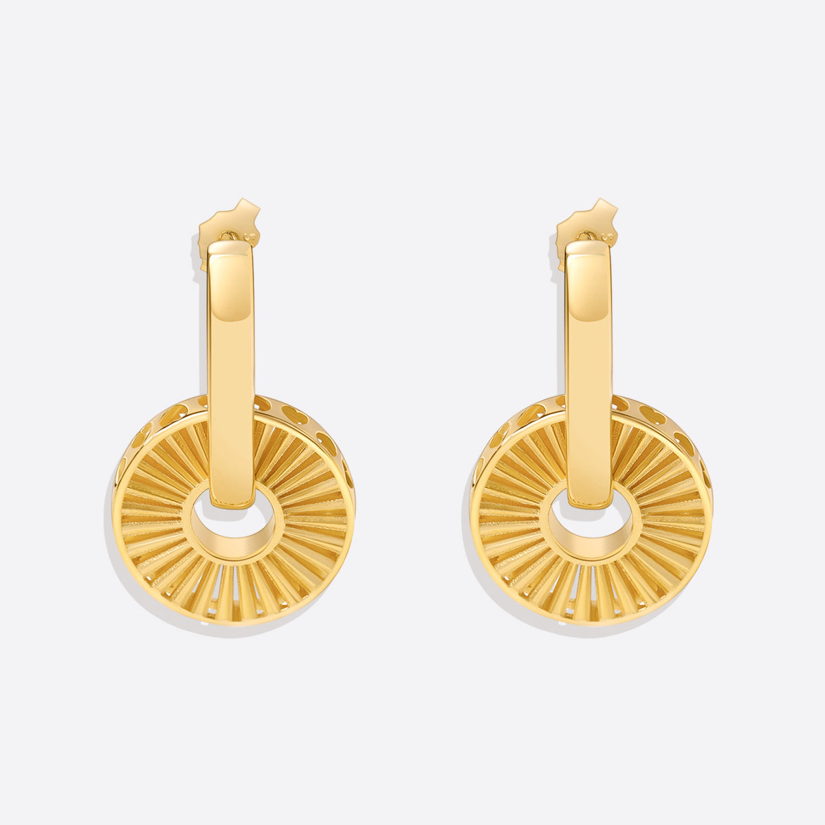 Boucles d'oreilles pendantes en vermeil doré