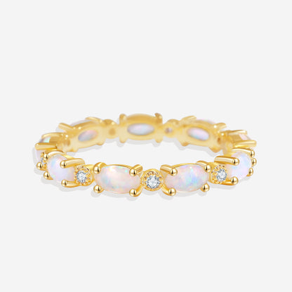 Bague d'éternité en opale de feu