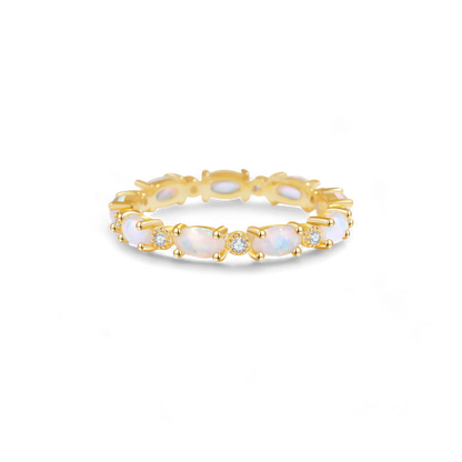 Bague d'éternité en opale de feu