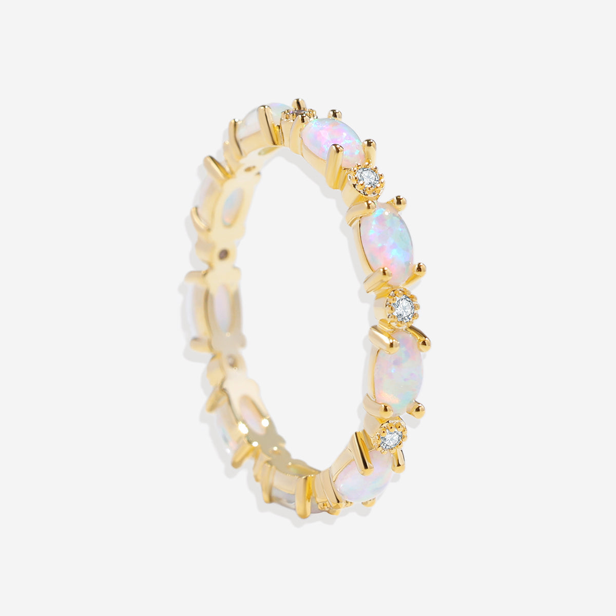 Bague d'éternité en opale de feu