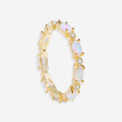 Bague d'éternité en opale de feu