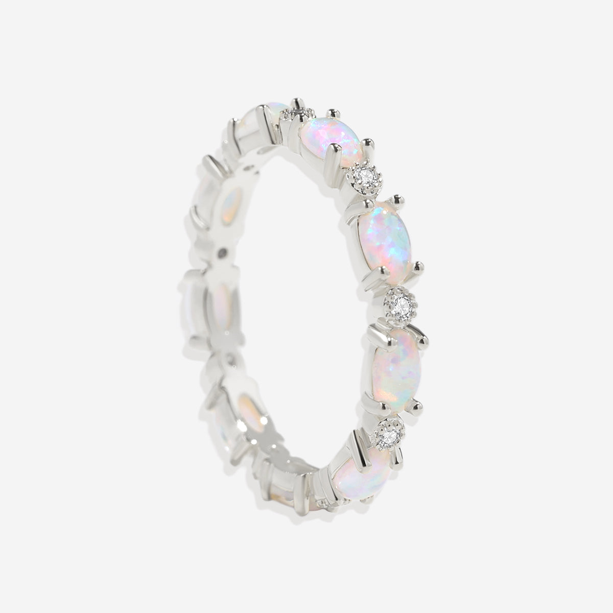 Bague d'éternité en opale de feu