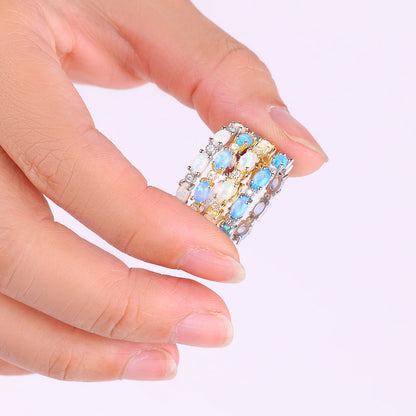 Bague d'éternité en opale de feu